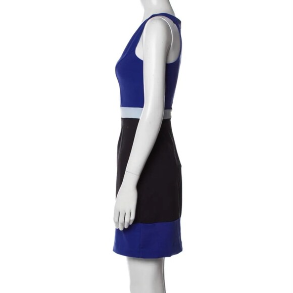 Cynthia Rowley | Blue Color Block Racerback Stretch Tank Dress, Size L (10-12) - Picture 2 of 6